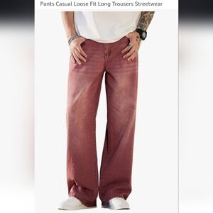 Mens Red Wide Leg Skater Jeans NWT